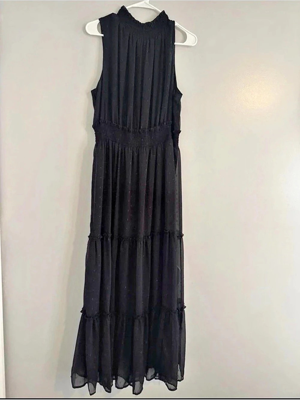 Draper James Black Tiered Maxi Dress Like New
